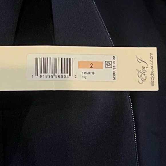 ELIZA J PLEATED 3/4 SLEEVE SHEATH DRESS IN NAVY NWT WOMEN'S‎ SIZE 2 - Picture 15 of 16